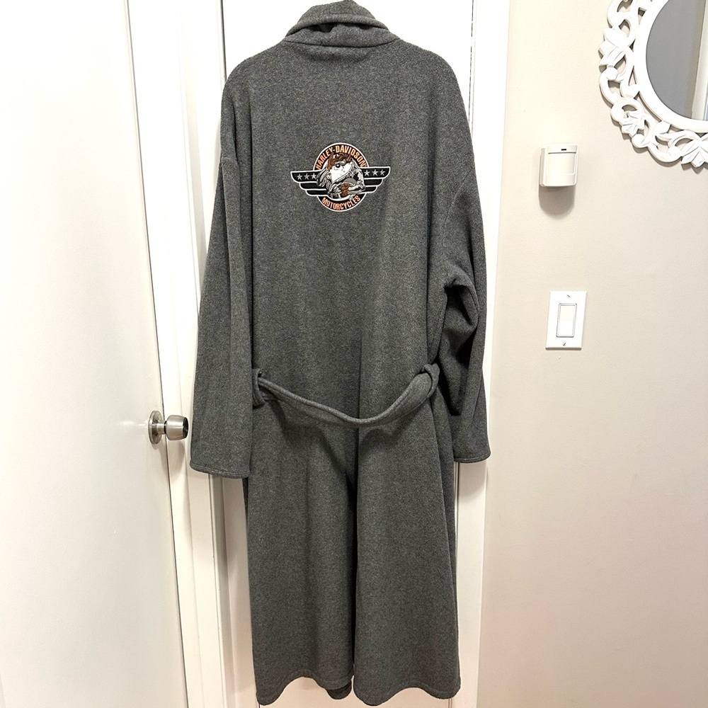 2000 Vintage Y2K Warner Bros Taz Mens Harley Davidson Gray Bath Robe L/XL